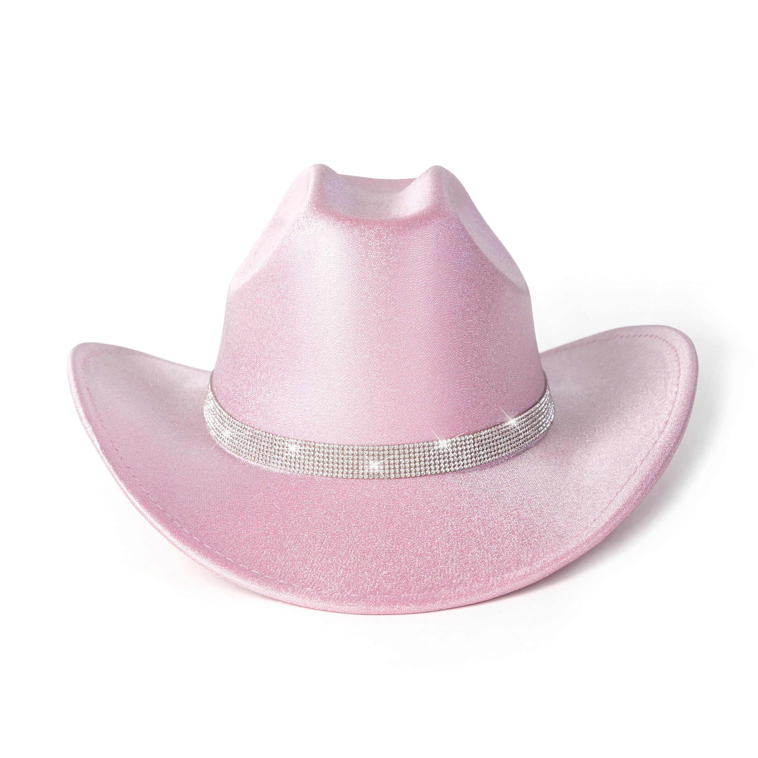 7762 Women Men Wide Brim Cowboy Hats With Rhinestone Buckle For Party Disco